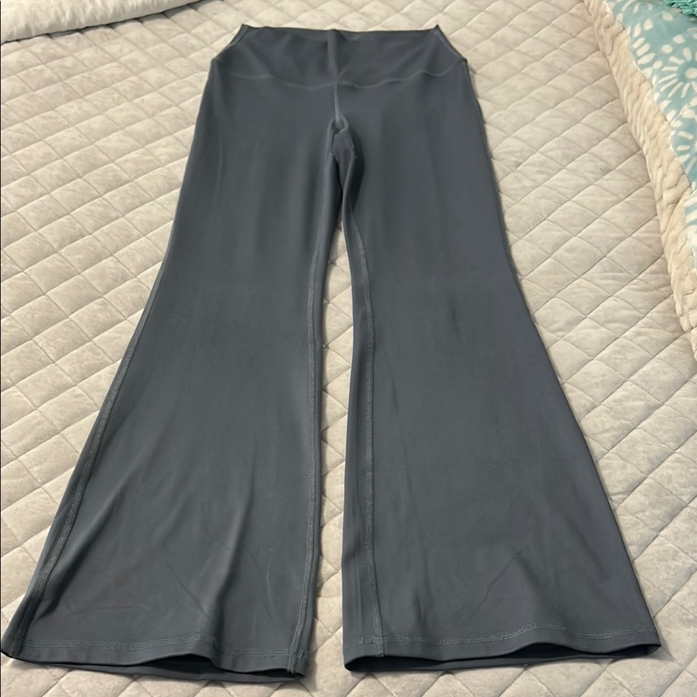 Gilly Hicks Gray Flare Pants with Wide Waistband